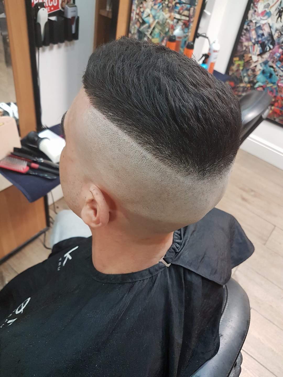 Classic back fade finished in the shop